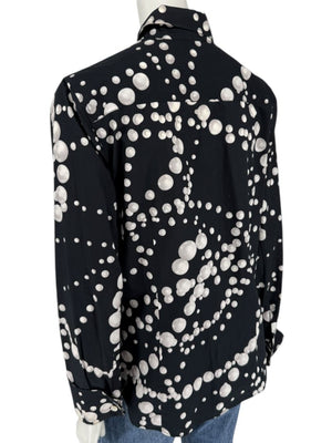 Craig Taylor Black & White Abstract Bubble-Print Long-Sleeve Shirt – Size XL