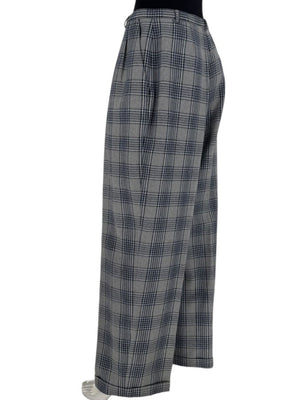 Oscar de la Renta Gray Plaid Wool Trousers – Size 14