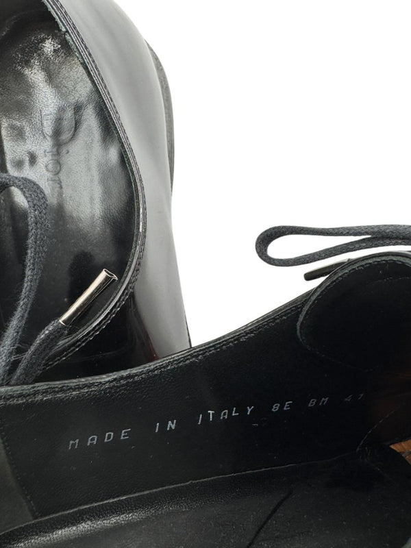 Christian Dior Black Patent Leather Oxford Shoes – Size 8 Men's