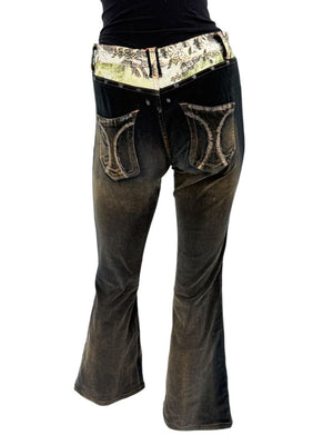 Custo Barcelona Women’s Black Corduroy Western-Inspired Denim-Style Pants – Size 4