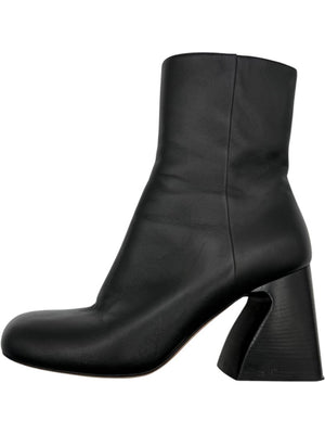 Sportmax Black Leather Square Toe Boots – Size 38.5