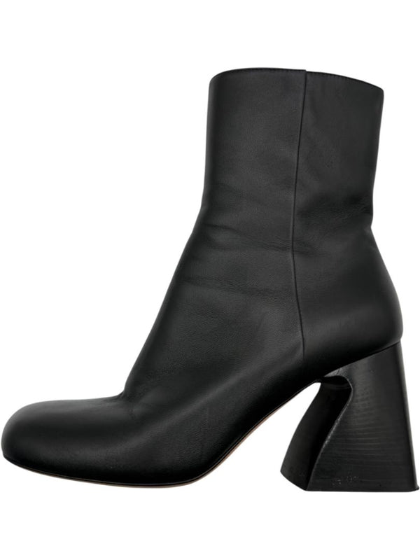 Sportmax Black Leather Square Toe Boots – Size 38.5
