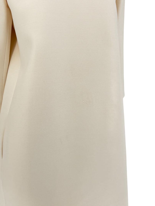 CHRISTIAN DIOR Ivory Wool-Silk Dress with Heart Appliqué - Size 10