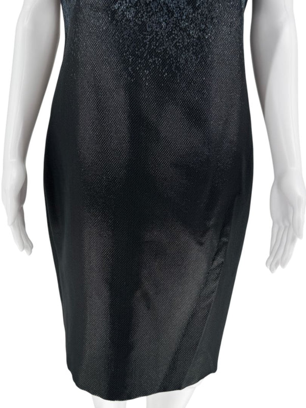 Pamella Roland Black/Blue Ombre 2 Piece Dress & Coat Set – Large