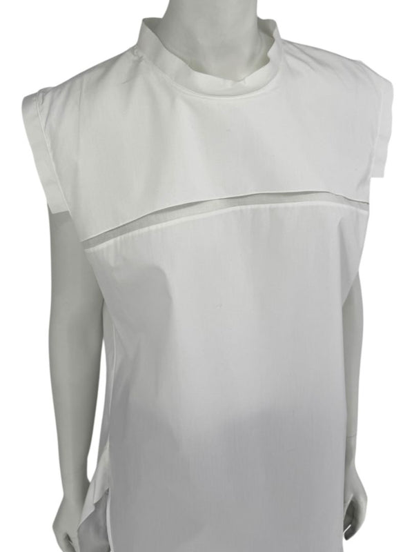 Jil Sander White Sleeveless Cotton Blouse - Size 40 (IT)