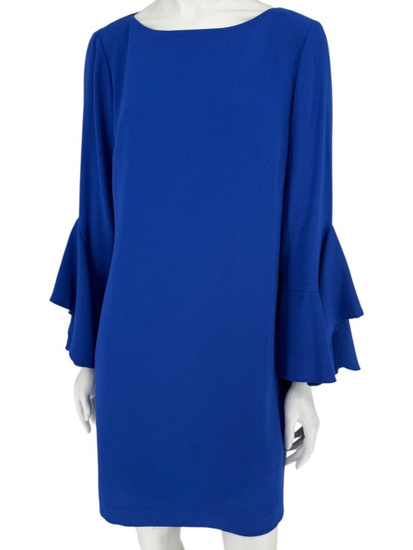 Elie Tahari Cobalt Blue Bell-Sleeve Shift Dress – Size 10