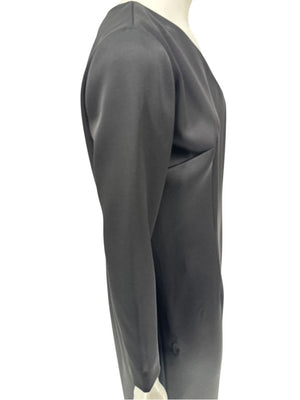 Pamella Roland Black Asymmetric Neckline Gown – Large