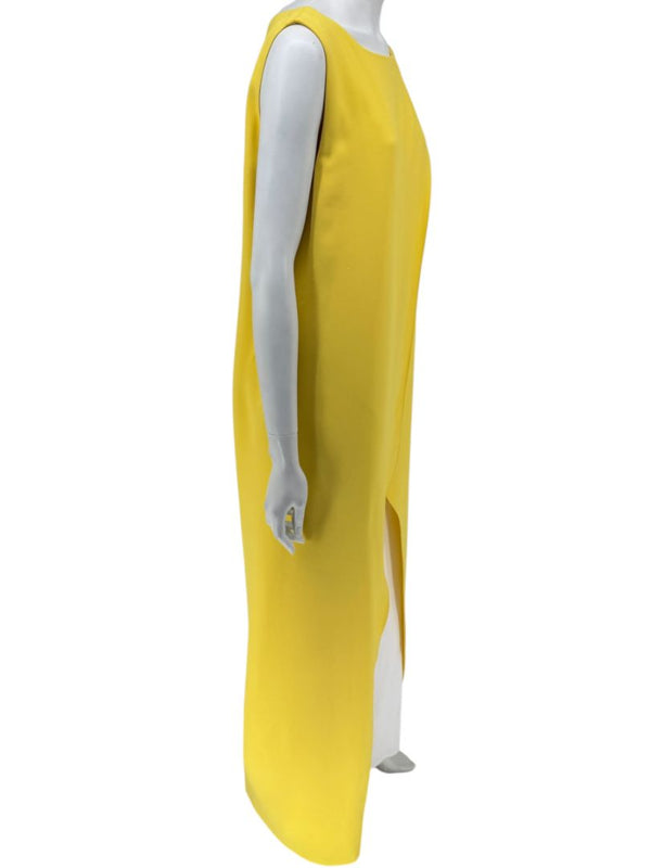 Pamella Roland Yellow Draped Overlay Jumpsuit – Large
