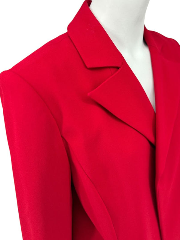Pamella Roland Red Open Front Blazer & Trouser Set – Large