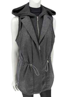 Lafayette 148 New York Charcoal Hooded Vest – Size M