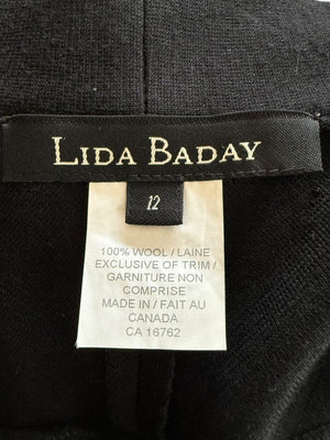 Lida Baday Black Wool Knit Cardigan - Size 12