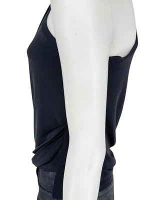 Lida Baday Black One-Shoulder Draped Top – Size XS