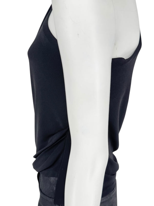 Lida Baday Black One-Shoulder Draped Top – Size XS