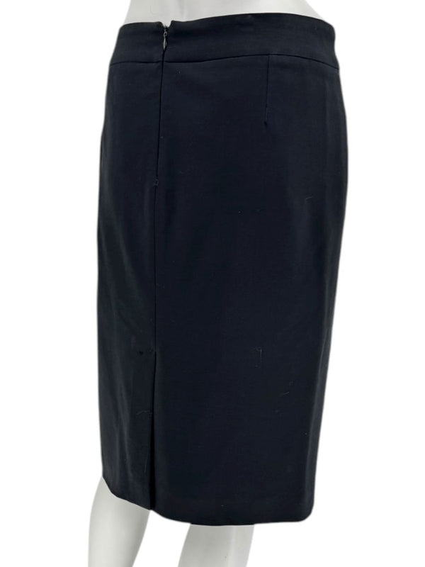 Armani Collezioni Black Virgin Wool Pencil Skirt – Size: 12