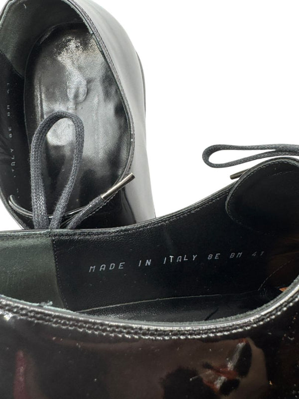Christian Dior Black Patent Leather Oxford Shoes – Size 8 Men's