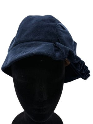 Eugenia Kim Blue Velvet Rosette Cloche-Style Hat