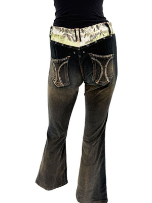 Custo Barcelona Women’s Black Corduroy Western-Inspired Denim-Style Pants – Size 4