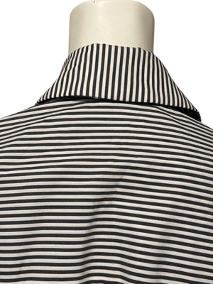 Jennifer Torosian Black & White Striped Belted Duster Jacket – Size S