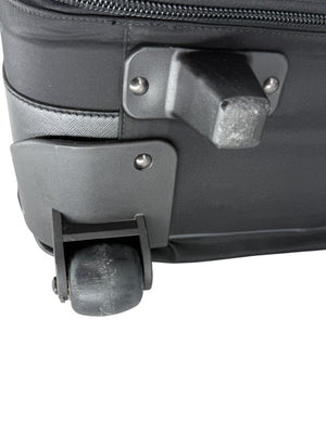 Prada Black Nylon Rolling Suitcase with Saffiano Leather Trim – 26.5" x 17.5" x 9.5"