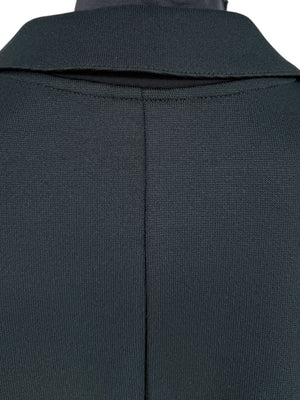 Pamella Roland Black Long Coat Minimalist Hidden Placket Shirt Collar - Large