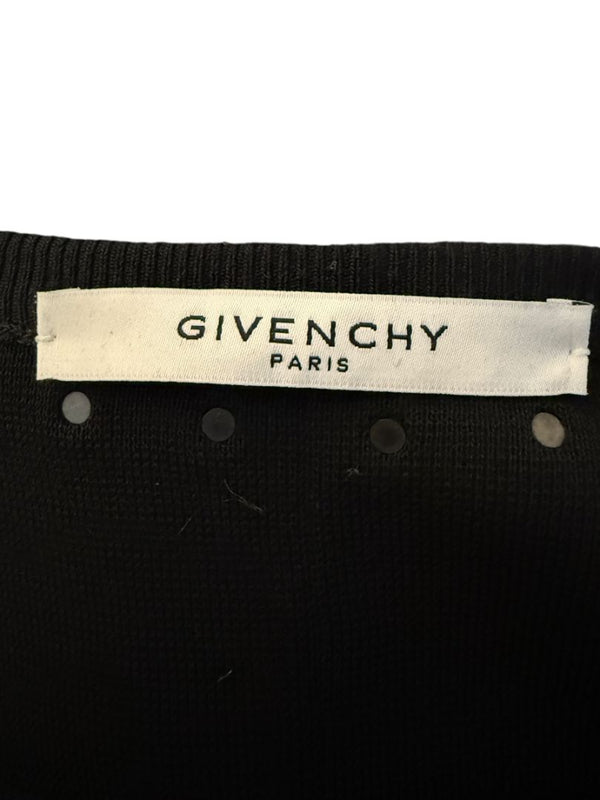 Givenchy Paris Black Wool Studded V-Neck Sweater – Size M