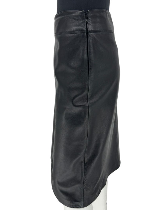 Anne Klein Black Leather Skirt – Size 10