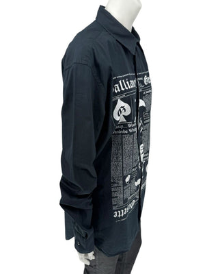 John Galliano Gazette Oversized Graphic Cotton Shirt – Size 54 (Men's)