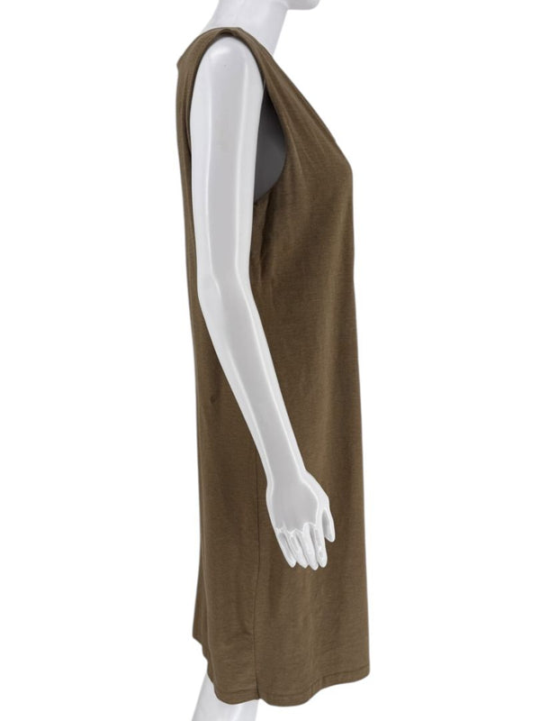 Piazza Sempione Taupe Sleeveless Knit Shift Dress – Size IT 46 (Made in Italy)