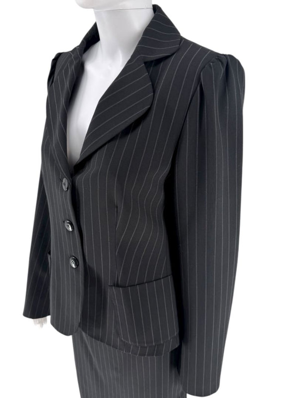 Armani Collezioni Charcoal Pinstripe 3-Piece Suit – Size 12