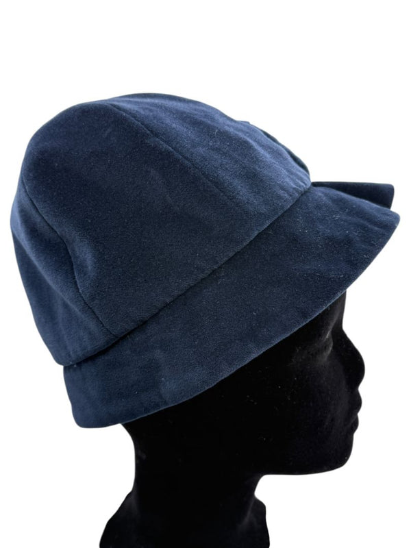Eugenia Kim Blue Velvet Rosette Cloche-Style Hat