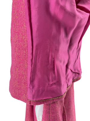 Chanel Pink and Gold Lurex Skirt Suit, Cruise 2001 - Size 44