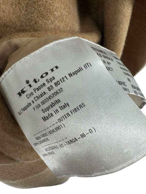Kiton Brown & Ivory Reversible Cashemere Coat - NWT - Size 10
