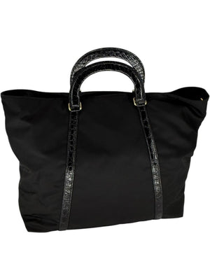 Prada Tessuto Nylon & Leather Trim Tote – Nero