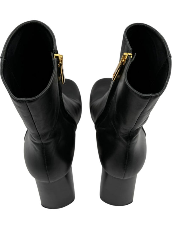 Sportmax Black Leather Square Toe Boots – Size 38.5