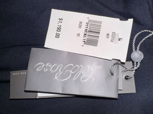 Lela Rose Navy Cotton Blend Puff Sleeve Shirt Dress – Size 12