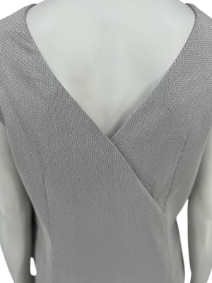 Pamella Roland Grey Beaded Sheath Dress – Large