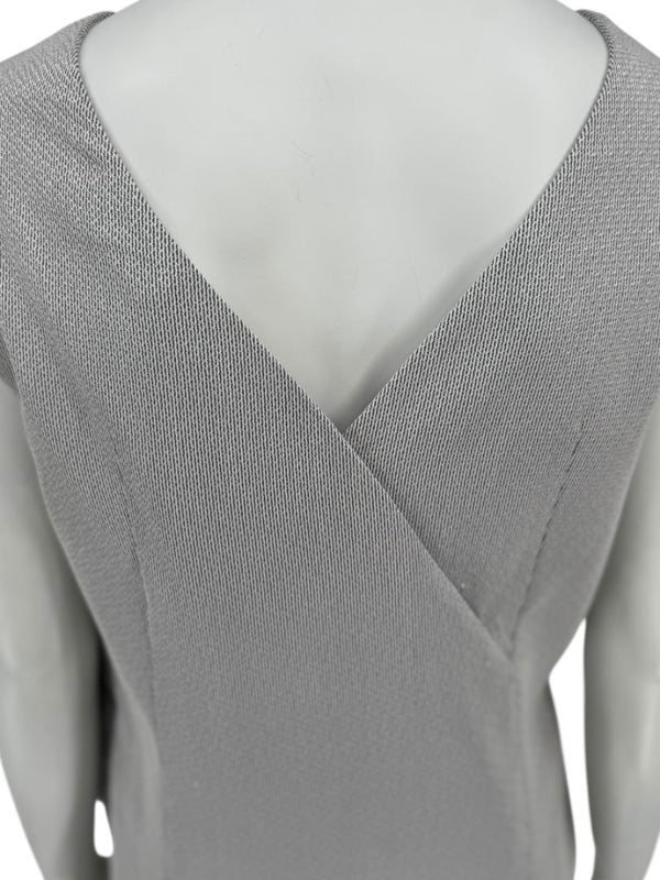Pamella Roland Grey Beaded Sheath Dress – Large