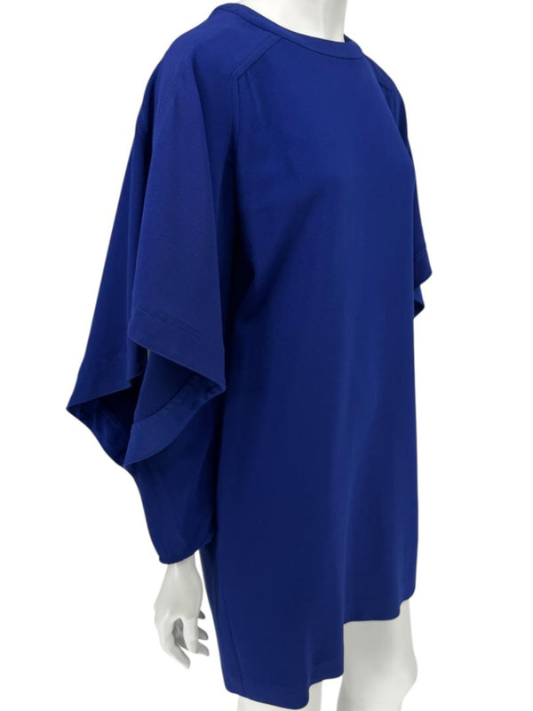 Pamella Roland Cobalt Blue Cape Sleeve Shift Dress – Large