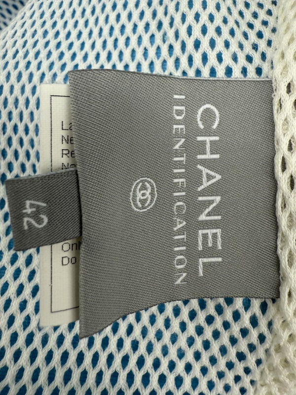 Chanel Blue “Identification” Zip-Front Utility Vest – Size 42