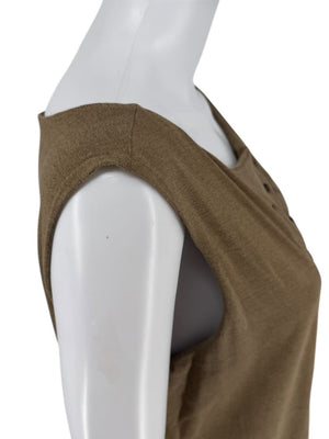 Piazza Sempione Taupe Sleeveless Knit Shift Dress – Size IT 46 (Made in Italy)