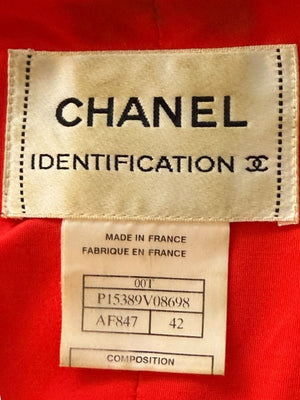 Chanel Red Quilted Identification Jacket – Size 42