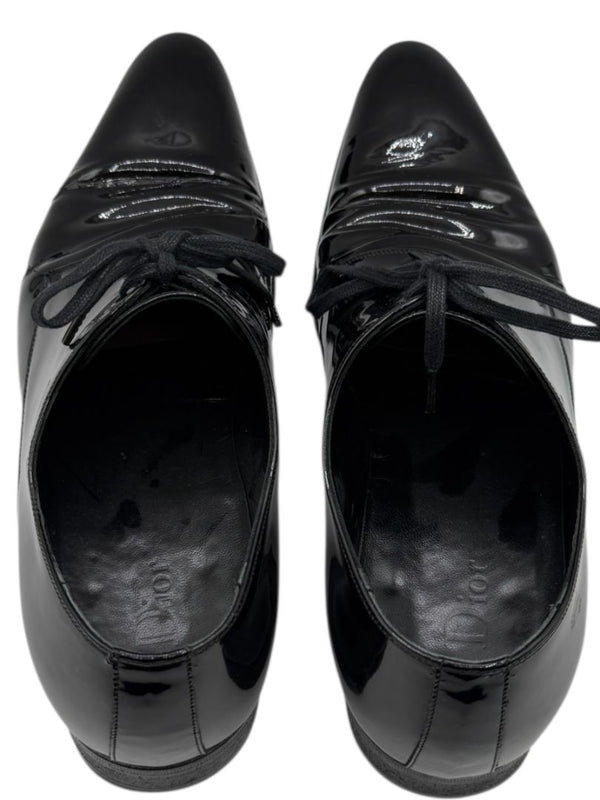 Christian Dior Black Patent Leather Oxford Shoes – Size 8 Men's