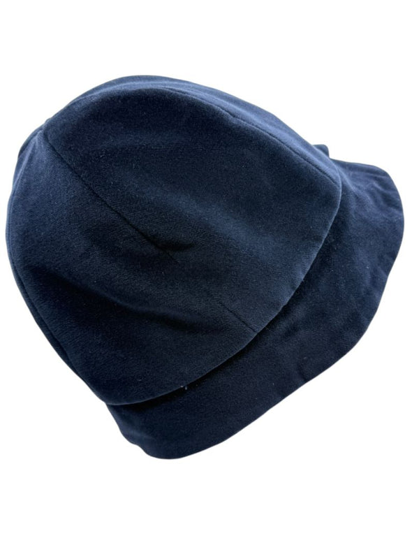 Eugenia Kim Blue Velvet Rosette Cloche-Style Hat
