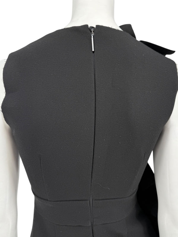 MSGM Women’s Black Sleeveless Ruffle-Trim Mini Dress – Size 38