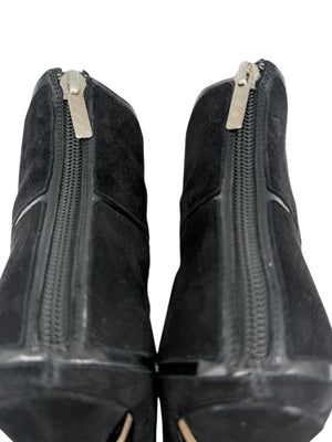 Christian Dior Black Suede & Patent Leather Platform Booties – Size 37