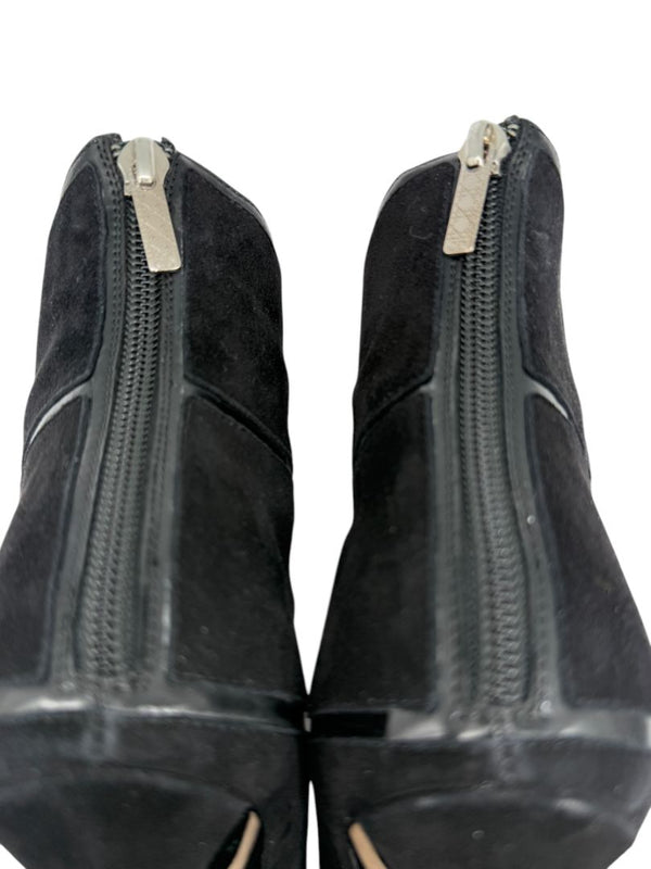 Christian Dior Black Suede & Patent Leather Platform Booties – Size 37