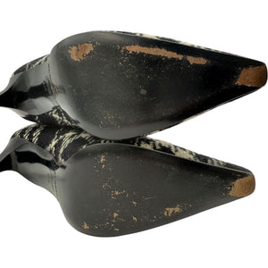 Burberry Plaid Wool Pointed Toe Knee-High Boots – Size 41.5