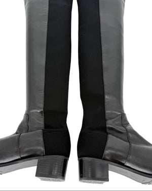 Stuart Weitzman Over-the-Knee 50/50 Leather Riding Boots – Size 8.5 M