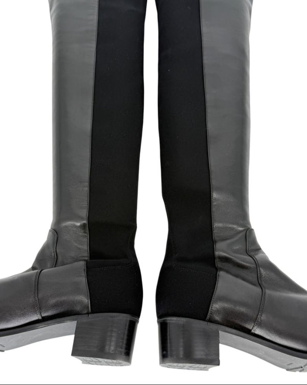 Stuart Weitzman Over-the-Knee 50/50 Leather Riding Boots – Size 8.5 M