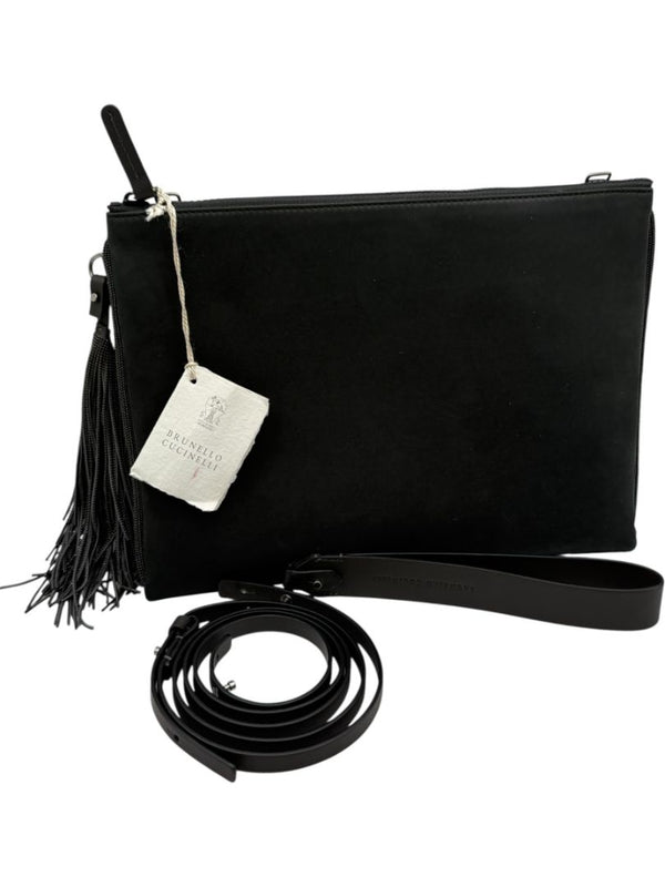 Brunello Cucinelli Suede Monili Clutch – Brand New With Tags – 8.5”H x 11.5”W